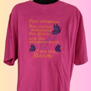 I Am the Storm Butterflies Embroidery unisex t shirt